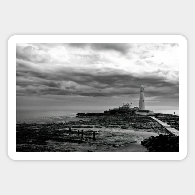 St Mary's Island Monochrome Sticker by Violaman